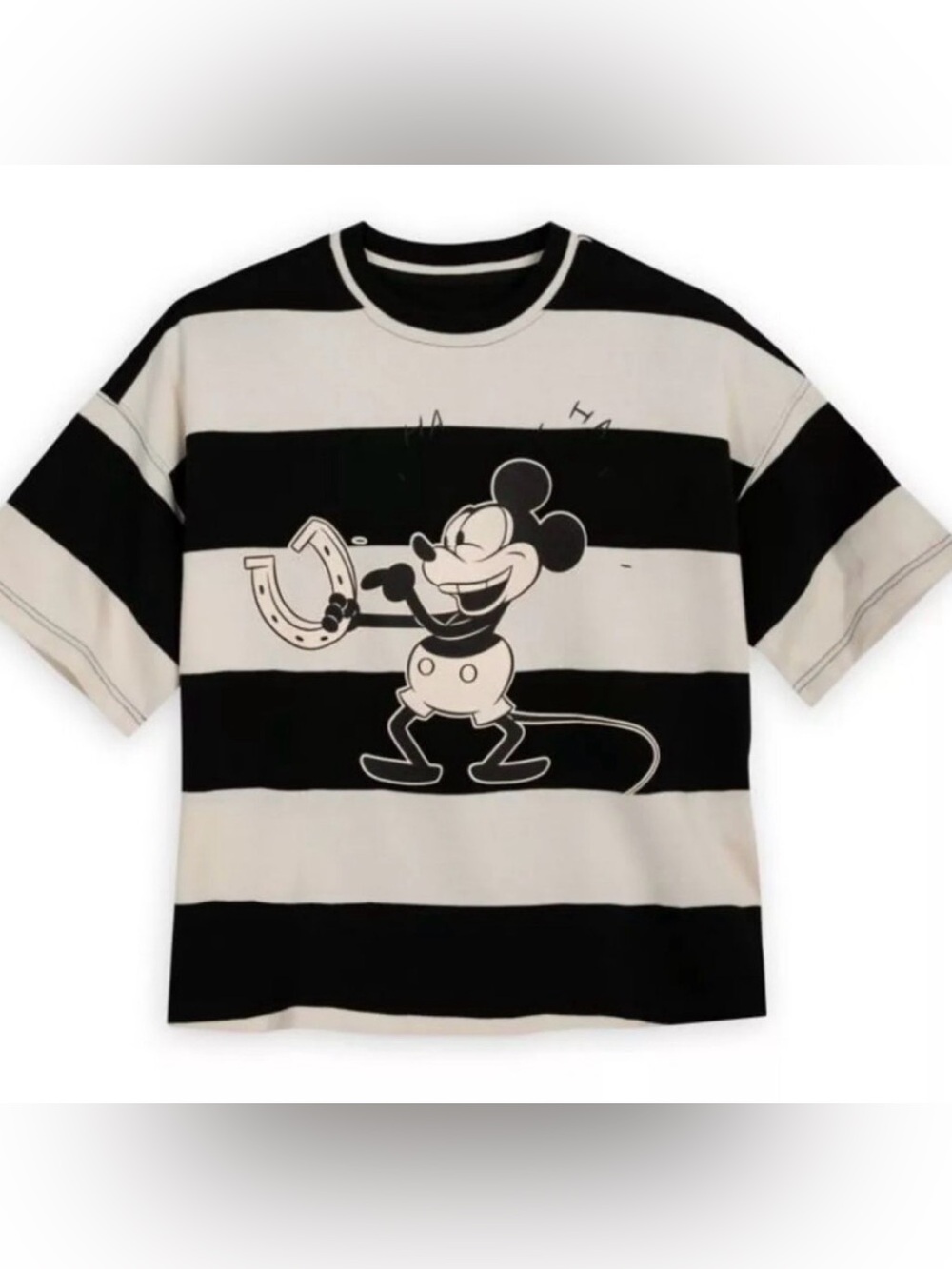 Disney Parks Mickey Mouse Heavyweight Striped Oversized T-Shirt 2XL